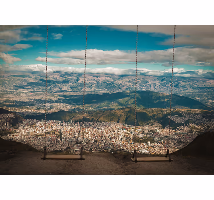 Zidne slike i zidne freske panoramski pogled na grad - TenStickers