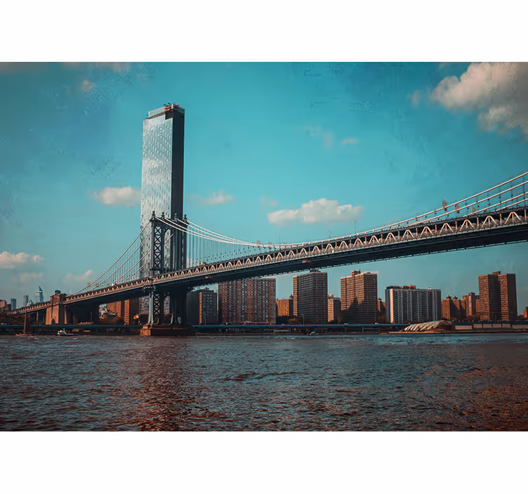 New york zidne pozadine perspektiva brooklynskog mosta - TenStickers