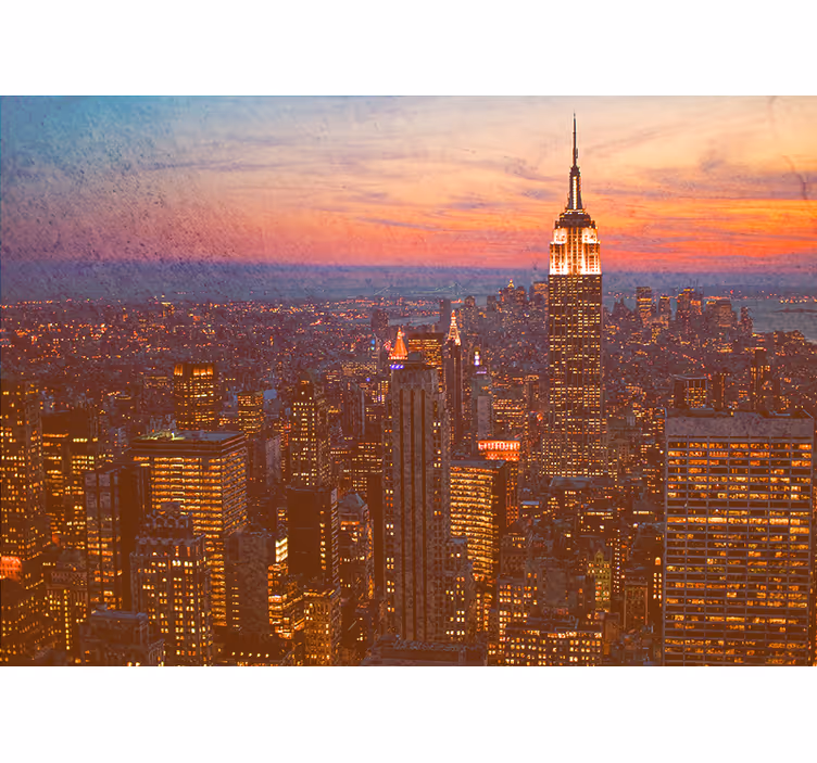 Zidne slike i zidne freske zalazak sunca empire statea - TenStickers