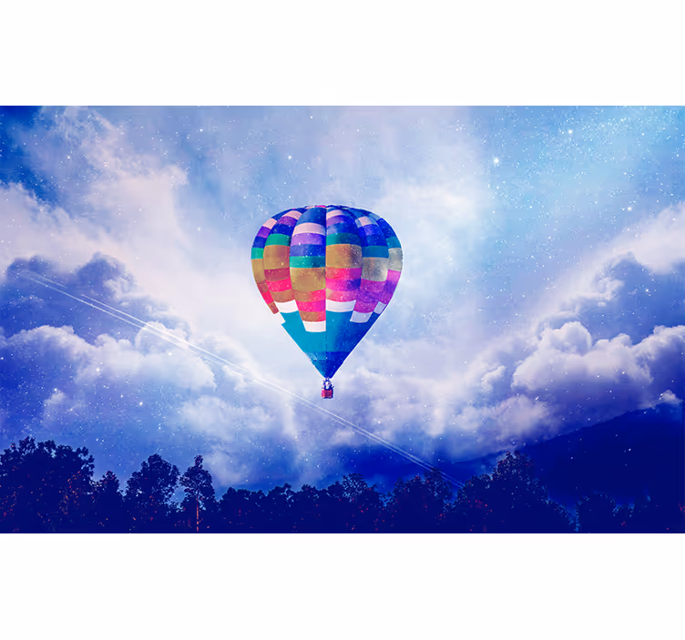 Foto tapete nebo šareni balon na vrući zrak - TenStickers