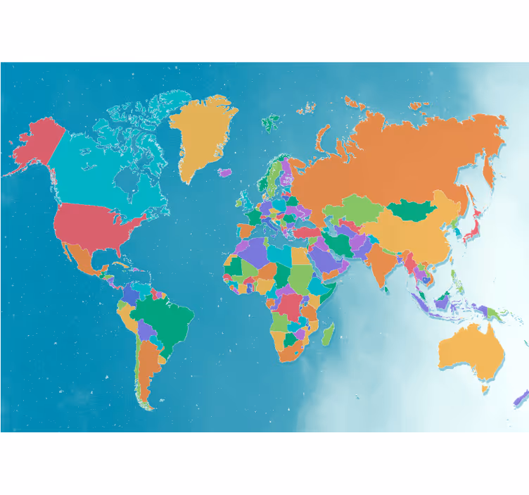 Tapeta karta svijeta interaktivna mapa svijeta - TenStickers