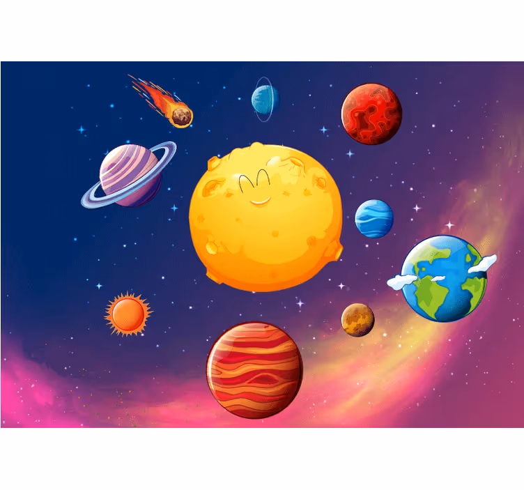 Solarni sustav za djecu dječji zidni freske - TenStickers