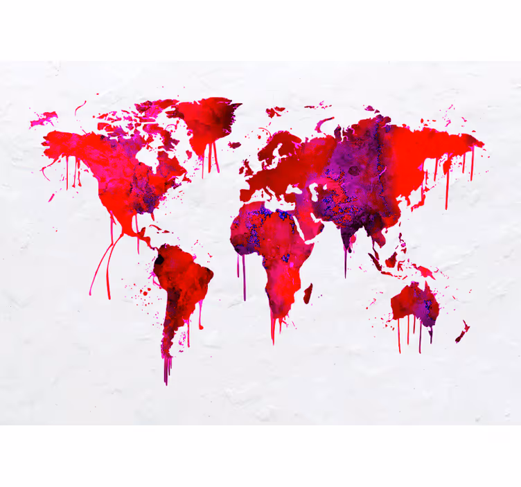 Tapeta karta svijeta vibrantna globalna mapa - TenStickers
