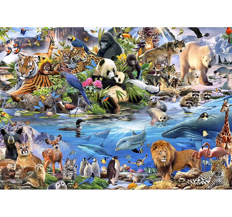 Foto tapete za dječju sobu scena safarija u divljini - TenStickers