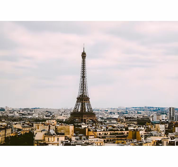 Parisni zidni freske eiffelov toranj s pogledom - TenStickers