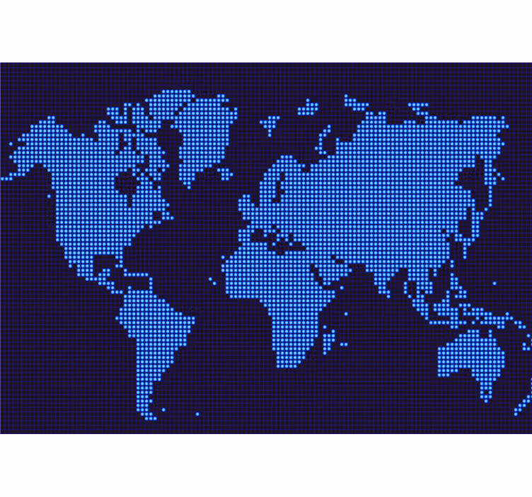 Tapeta karta svijeta pikselizirana svjetska mapa - TenStickers