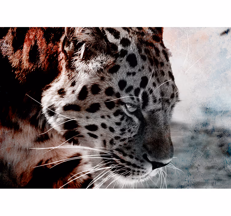 Zidni freske krupni plan portreta leoparda - TenStickers