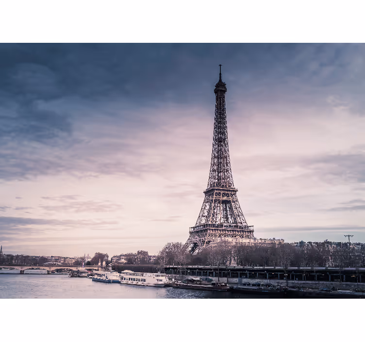Parisni zidni freske silueta eiffelovog tornja - TenStickers