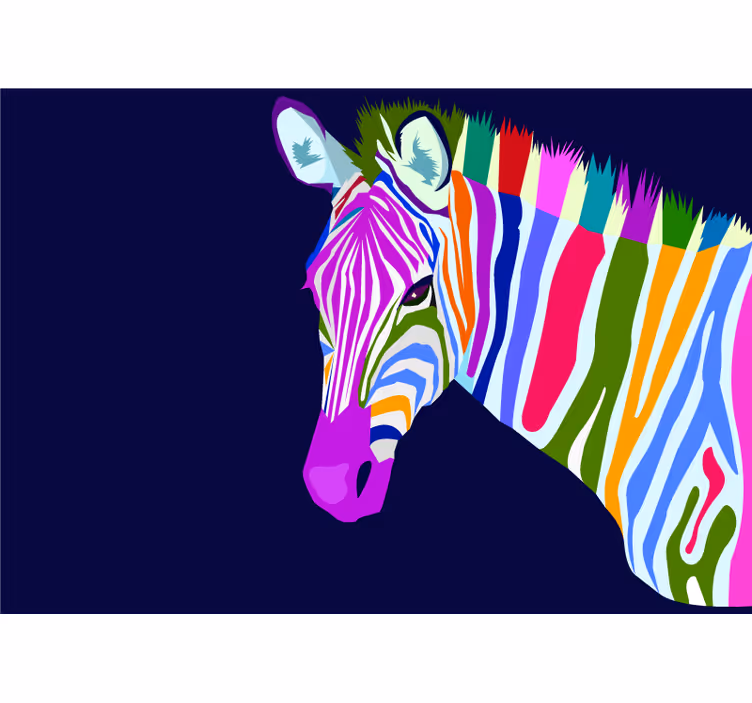 Zidni freske raznobojna zebra - TenStickers