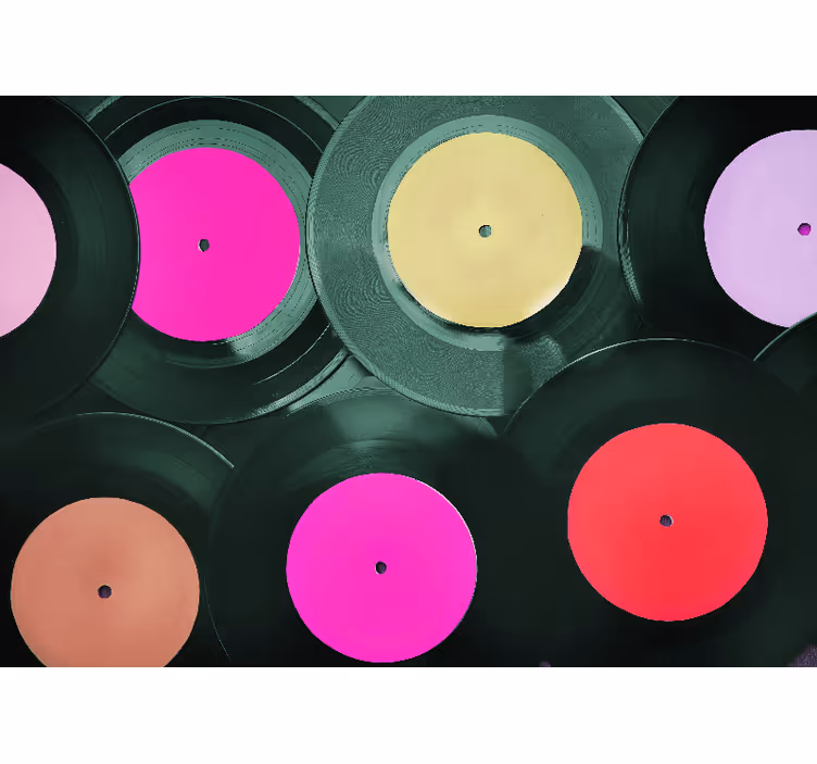 Foto tapete glazbene tematike vinilni zapisi klaster - TenStickers