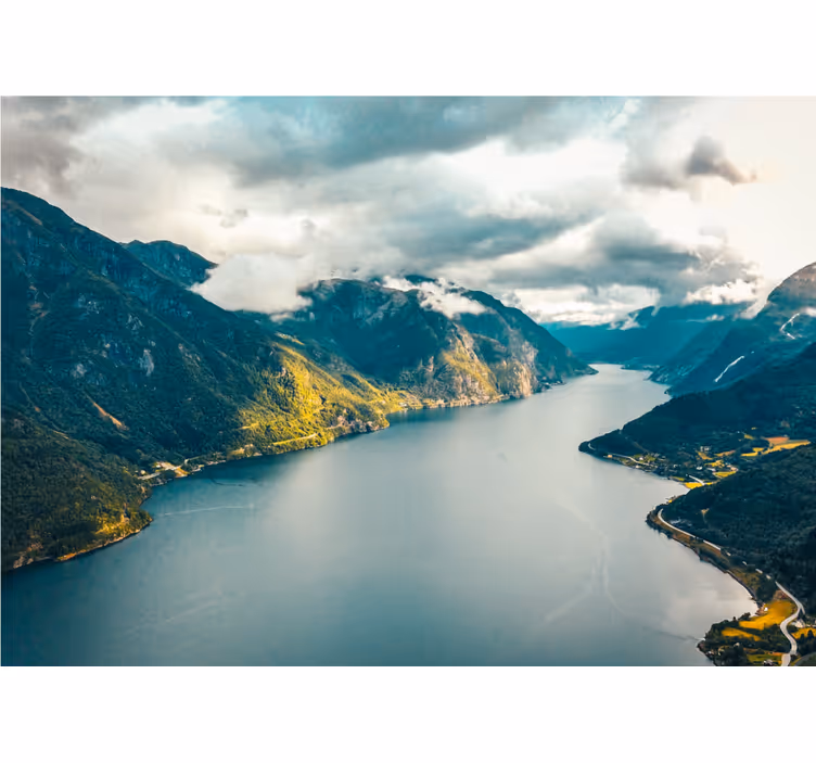 Foto tapete planinski ljetni pogled na fjord - TenStickers
