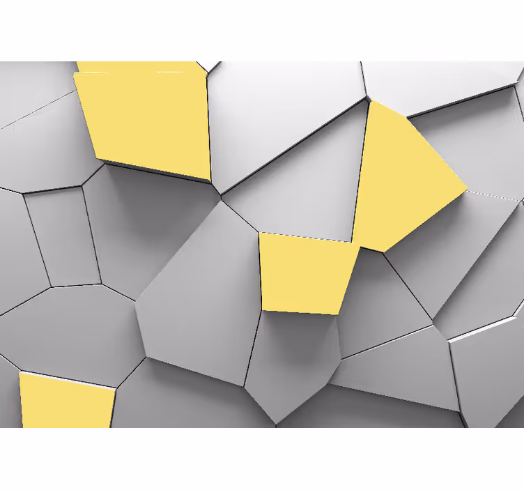 foto tapete 3d geometrijske žute ploče - TenStickers