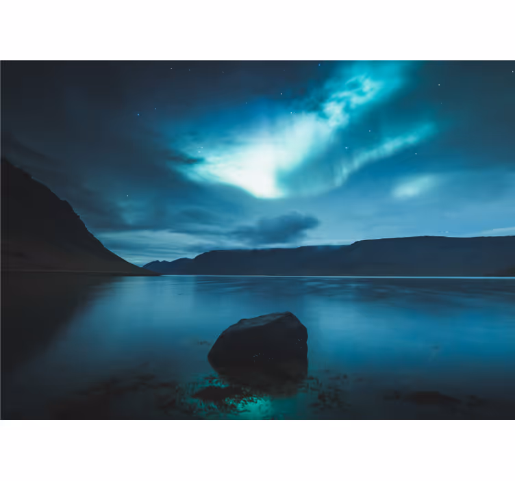 Foto tapeta aurora iznad mirnog jezera - TenStickers