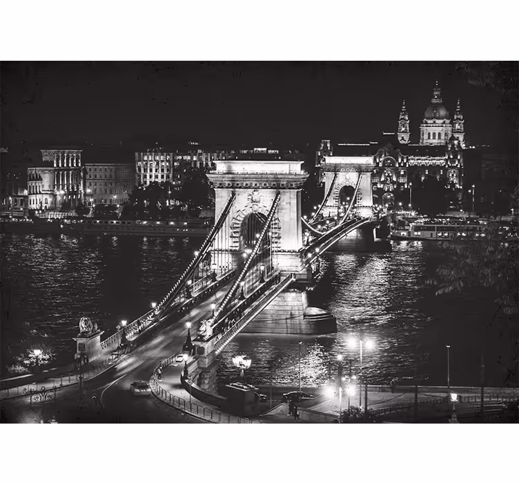 Lančani most budapest noću zidni zid - TenStickers