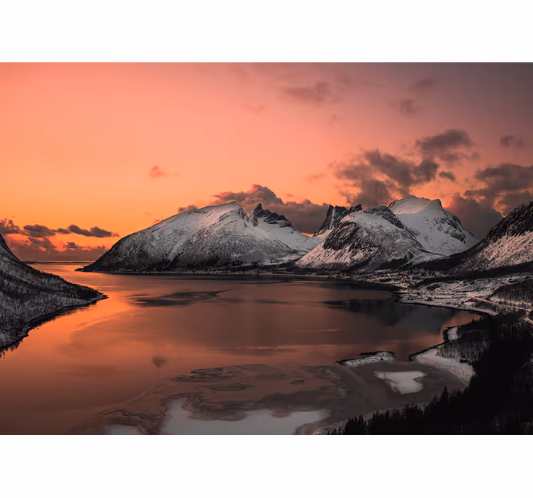 Foto tapete planinski zalazak sunca snježni odraz - TenStickers