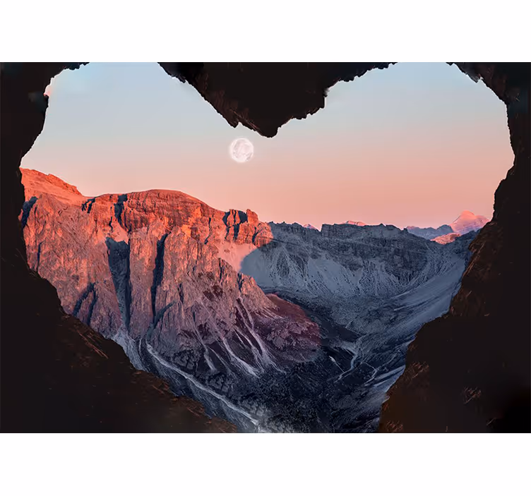 Tapete priroda pejzaž planina u obliku srca - TenStickers