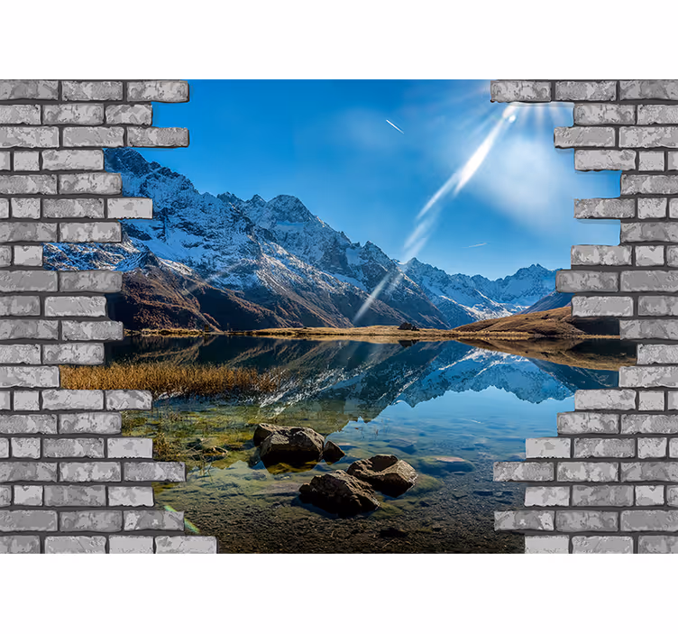 Foto tapeta planinski odjek pejzaža - TenStickers