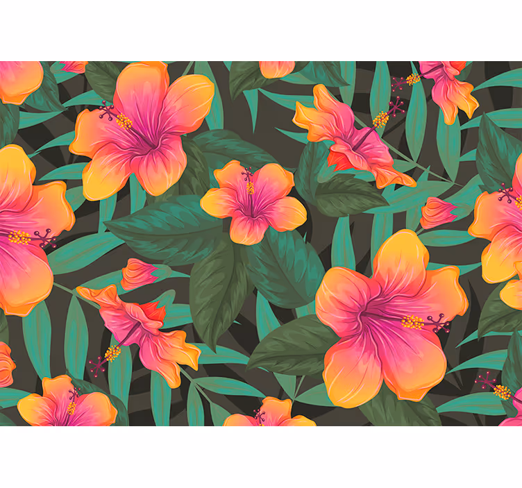 Foto tapete cvijet živahni cvjetovi hibiskusa - TenStickers