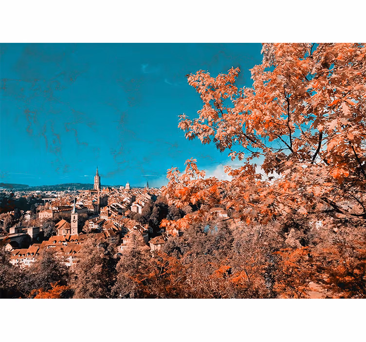 Foto tapeta vibrantni jesenski pejzaž - TenStickers