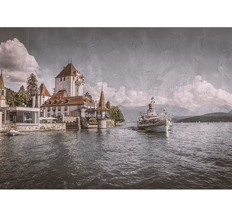 Zidne slike i zidne freske pejzaž naslijeđene tvrđave - TenStickers