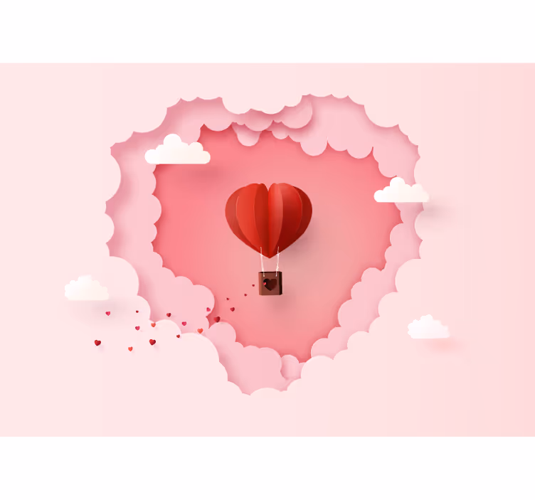 Foto tapete ljubav vrući zrakoplov u obliku srca - TenStickers