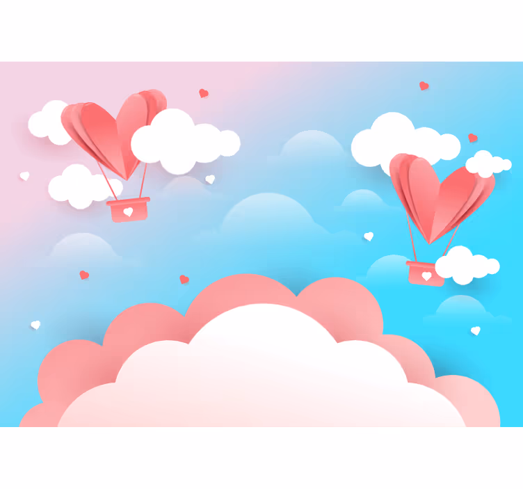 Foto tapete ljubav s lebdećim balonima srca - TenStickers