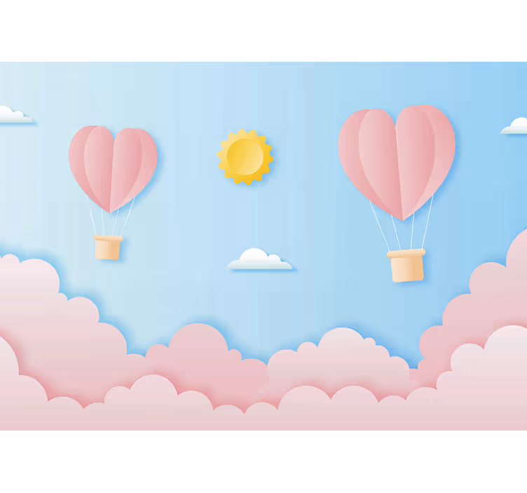 Foto tapete ljubav baloni u obliku srca - TenStickers