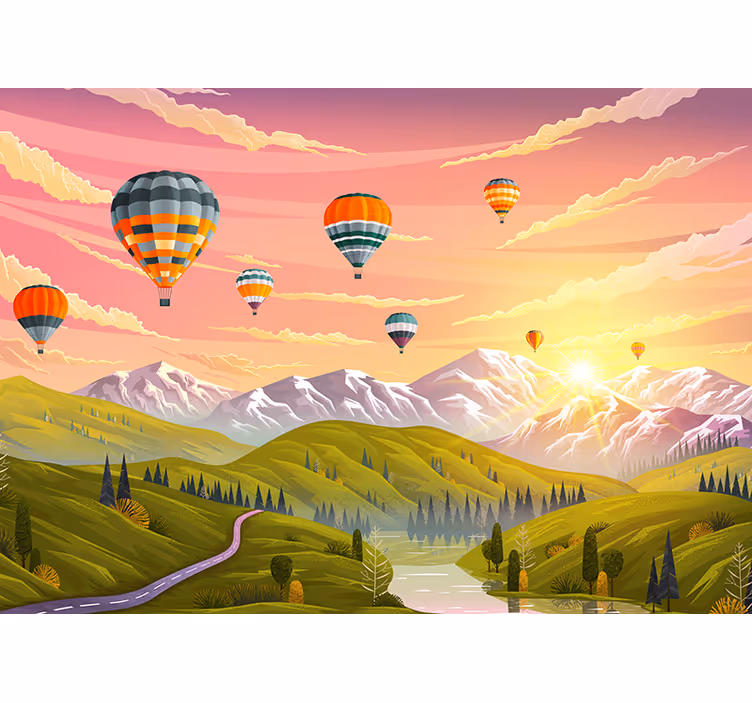 Foto tapeta s balonima na vrući zrak - TenStickers