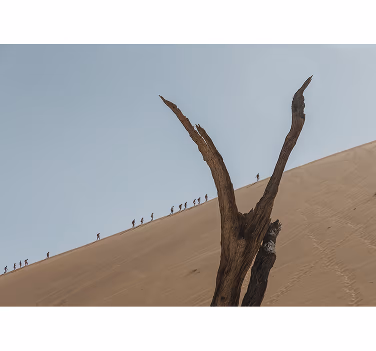 Foto tapete pustinja silueta planinara na dinama - TenStickers