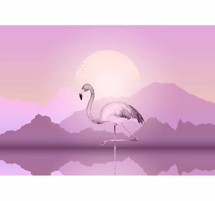 Zidni freske elegantna silueta flaminga - TenStickers