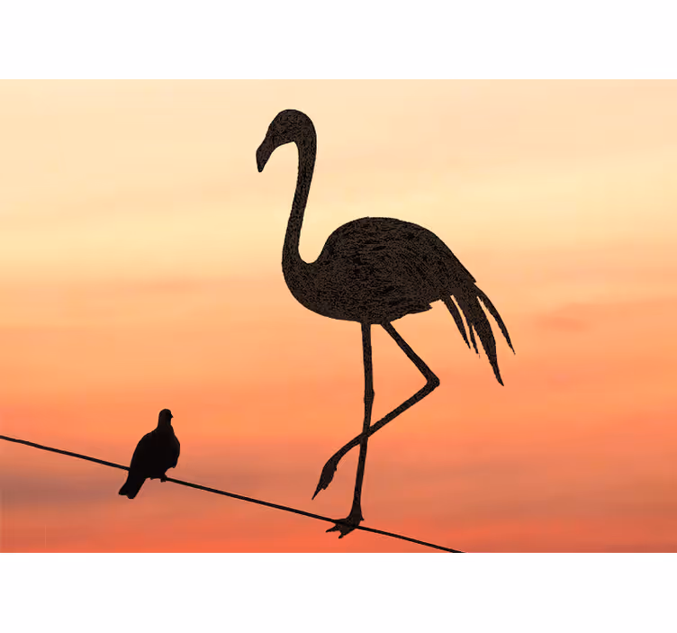 Zidni freske graciozni flamingo zalazak sunca - TenStickers