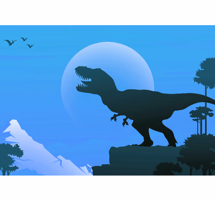 Zidni freske silueta tiranosaura reksа - TenStickers