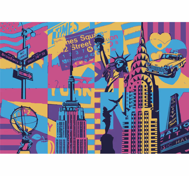 Zidne slike i zidne freske new york gradski pejzaž - TenStickers