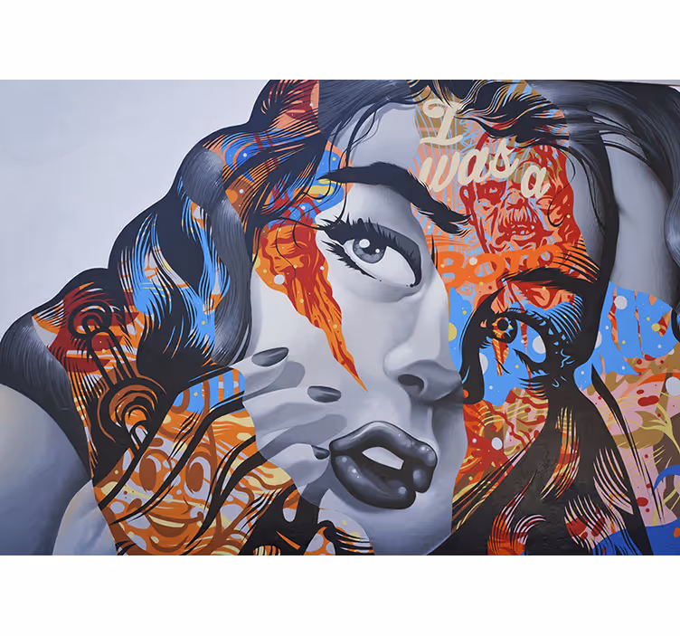 Pop art ženski portret grafiti zidni mural - TenStickers