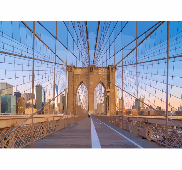 Zidne slike i zidne freske pogled na brooklyn bridge - TenStickers
