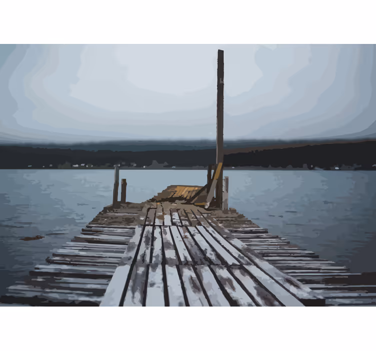Foto tapeta mirni dok na jezeru - TenStickers