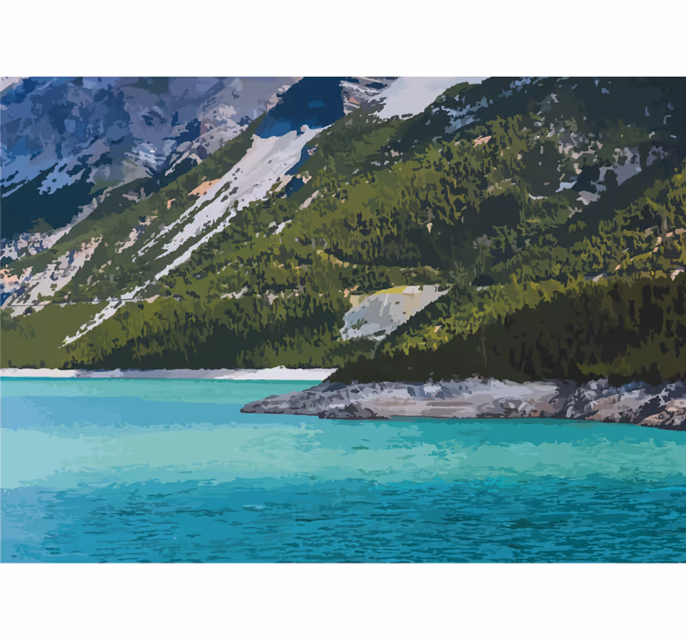 Foto tapeta mirnoća planinskog jezera - TenStickers