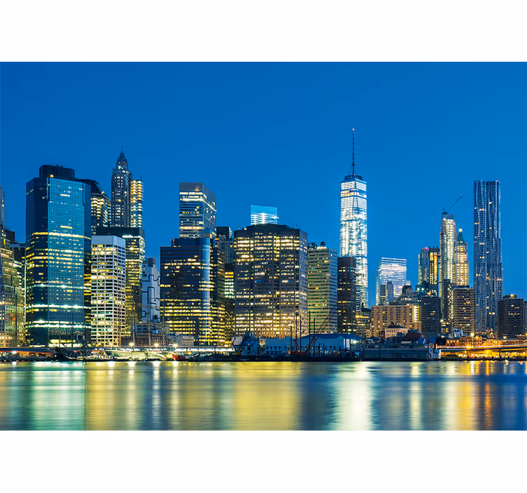 New york zidne pozadine nyc panorama noću - TenStickers