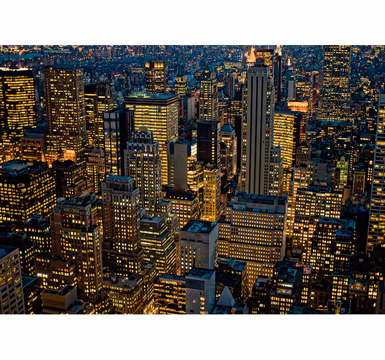 New york zidne pozadine noćni gradski horizont - TenStickers
