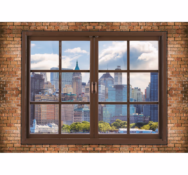 New york zidne pozadine pogled na manhattan - TenStickers