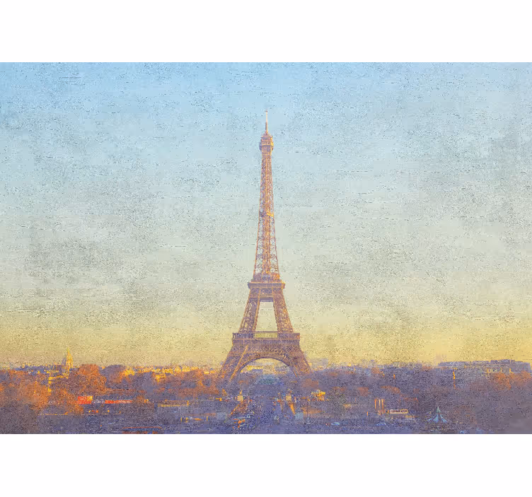 Parisni zidni freske eiffelov toranj u sumraku - TenStickers