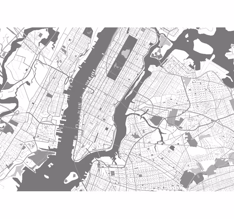 New york zidne pozadine detaljna karta new yorka - TenStickers