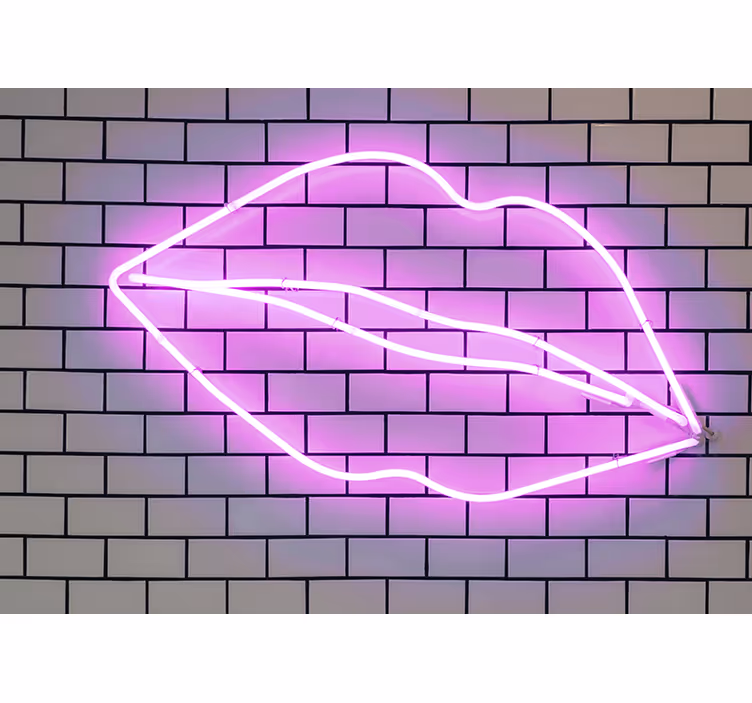 Foto tapete ljubav neon oblik usana - TenStickers