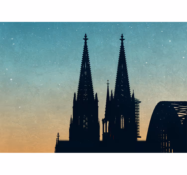 Zidne slike i zidne freske siluete tornjeva katedrale - TenStickers