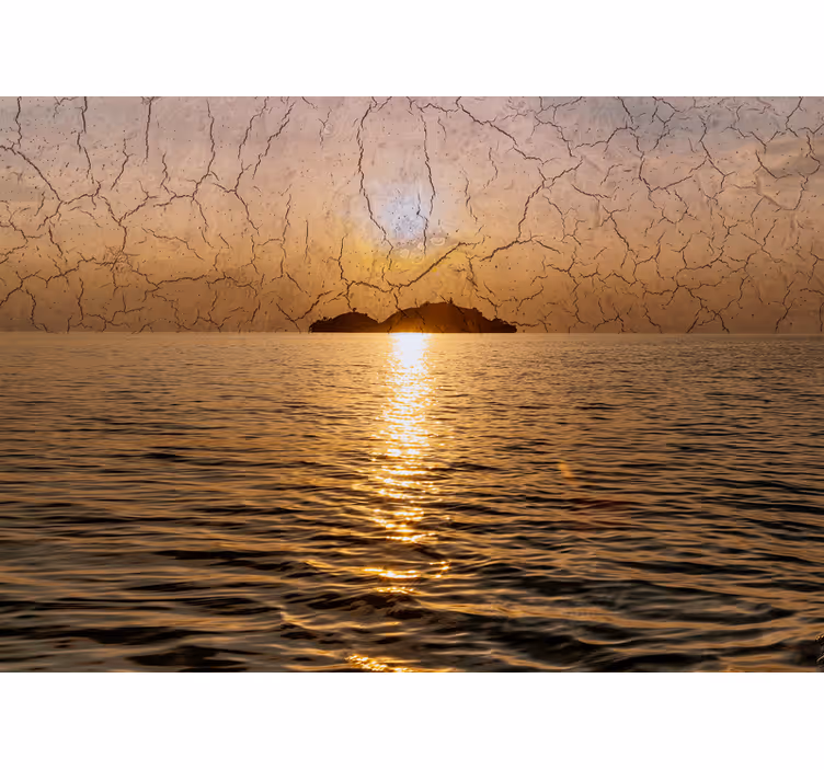 Foto tapete planinski sumrak iznad oceana - TenStickers