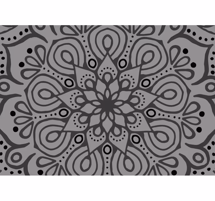 Beton sivi cvijet mandala zidni mural - TenStickers