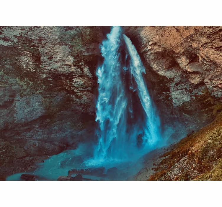 Plavo užareno watefall vodopad zidna slika - TenStickers
