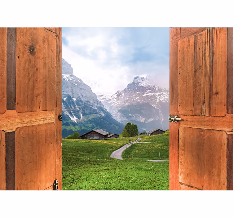 Foto tapeta pogled na planine s otvorom - TenStickers