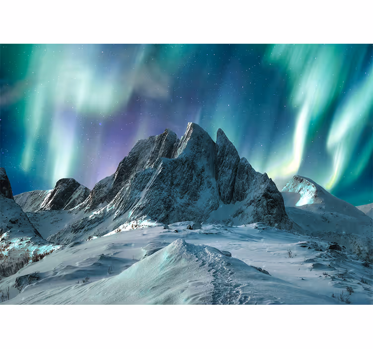 Foto tapeta prikaz planinskih aurora - TenStickers