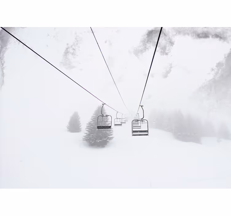 Foto tapete planinski pogled sa ski lifta - TenStickers